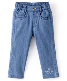 Babyoye Cotton Elastane Full Length Washed Jeans - Blue
