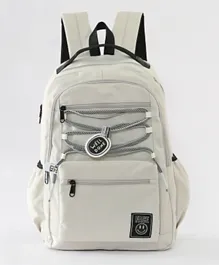 Smiley Face Logo Backpack White - 19 Inch