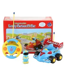 Jiaming Toys 2CH Cartoon F1 Racing Car - Blue Yellow