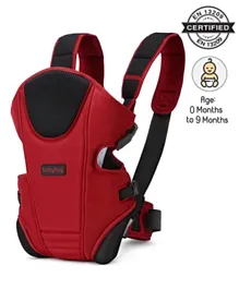 Babyhug First Blossom 3 Way Baby Carrier With Detachable Bib and Head Cushion - Red