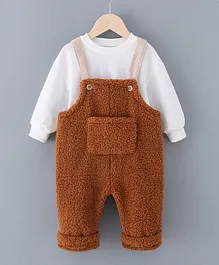 SAPS Dungaree With Full Sleeves Inner Tee - Brown