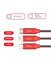 Trands 3-In-1 Speed Charging Cable CA8816