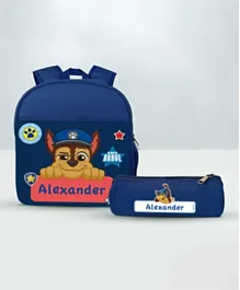 Essmak Personalized Backpack and Pencil Pouch Set Chase Blue - 25 Inches