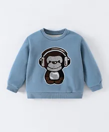 SAPS Monkey Patched Sweatshirt - Blue