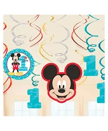 Party Centre Mickey's Fun To Be One Swirl Value Pack Decoration Kit - 12 Pieces
