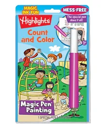 Disney International Highlights Count And Colour Magic Pen Painting Book - Multicolor