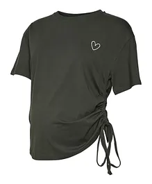 Mamalicious Round Neck Maternity Top - Dark Grey