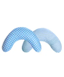Kinder Valley Polka Dot Spots & Stripes V Shape Pillow - Blue
