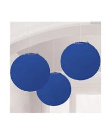 فانوس ورقي دائري مطبوع بألوان زاهية من بارتي سنتر - أزرق ملكي