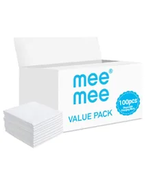 Mee Mee White Disposable Changing Mats Value Pack - 100 Pieces