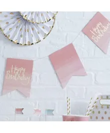 Ginger Ray Pick & Mix Ombre HB Bunting - Pink