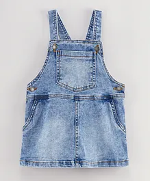 Minoti Acid Denim Pinafore Dungaree - Blue