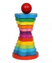 Factory Price Rainbow Tower Wooden Stacking Rings - 13 Piece