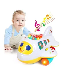 BAYBEE Bump & Go Electronic Airplane Toy - White