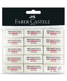 Faber Castell PVC Free Eraser Set White - 15 Pieces