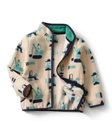 SAPS All Over Printed  Zippered Jacket - Beige