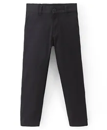 Pine Kids Cotton Elastane Full Length Adjustable Elastic Trouser - Black