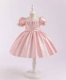Kookie Kids Solid Glittery Party Dress - Pink