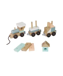 Factory Price Wooden Train Stacking Pull Along  Toy