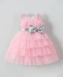 Kookie Kids Embellished Bow Party Dress - Pink