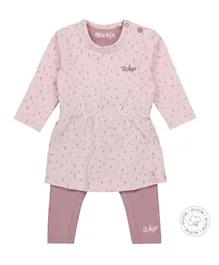 Dirkje Girls Bio Cotton Dress with Leggings - Light Pink
