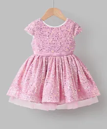 Kookie Kids Sequin Embellished Party Dress -  Pink