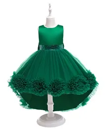 كووكي كيدز فستان حفلات مزين بالترتر لأعلى ولأسفل - أخضر