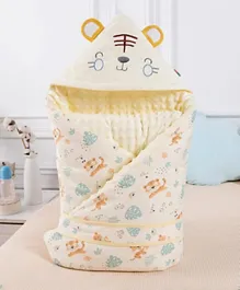 Tiger Print Baby Wrap Swaddle - Soft Warm Blanket for Newborns 0M+, 90x90cm, Versatile Use