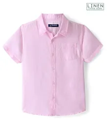 Pine Kids Cotton Linen Solid Shirt - Light Pink