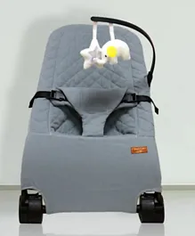 Bonfino Baby Bouncers, Reclinable, Lightweight, Mesh Fabric, Padded Seat, 75 x 40.5 x 50 cm, 0 Months+ - Grey