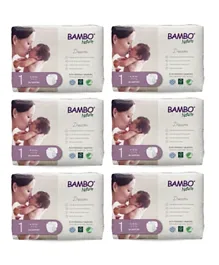 Bambo Nature Eco-Friendly Diapers, Size 1, 2-4kg MEGA PACK OF 6 (216 diapers)