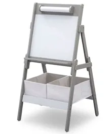 Delta Children Classic Kids Whiteboard Dry Erase Easel with Paper Roll and Storage Grey - TE87602GN