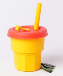 Kids Mug With Straw, Spill Proof Design, Refreshing Solid Color, Durable, 3 Years+, Yellow - 400mL