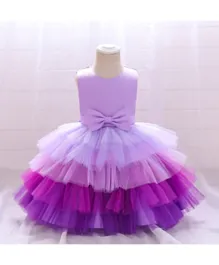 DDaniela Front Bow Detail Tutu Dress - Purple