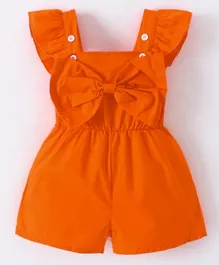 SAPS Bow Detail Flutter Sleeves Jumpsuit - Orange