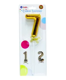 Italo Creative Gold Cake Topper Number 7