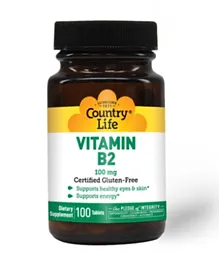 Country Life Vitamin B2 100 mg Tablets - 100 Pieces