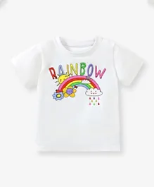 SAPS Rainbow Graphic T-Shirts - White