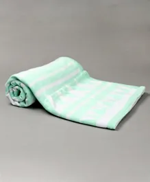 Babyhug Premium Knitted All Season Printed Blanket Triangles - Sea Green