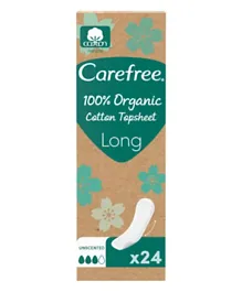 Carefree Organic Cotton Long Topsheet - 24 Pieces