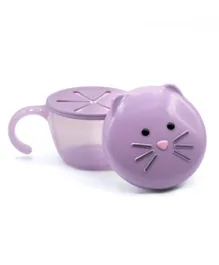 Melii Snack Container with Finger Trap Purple Cat - 200mL