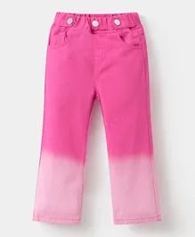 SAPS Solid Elastic Pull On Waist Denim Jeans - Pink
