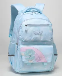 Pearl With Seashell Theme Backpack, Adjustable, Strap, Zipper Closure, Bottle Holder, 5 Years+, Blue - 18 Inches