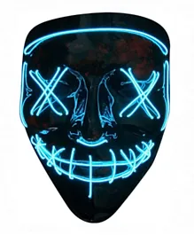 قناع الوجه المضيء بإضاءة LED من هايلاند هالوين - أزرق