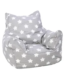 Delsit Bean Chair - Grey with White Stars