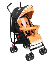 Babyhug Lil Monsta Stroller With Adjustable Leg Rest - Orange & Black
