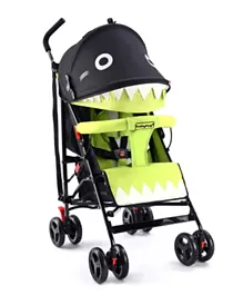 Babyhug Lil Monsta Light Stroller With Adjustable Leg Rest - Green and Black