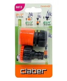 Claber Set Tap Connector - Black & Orange