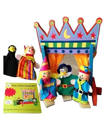 Brain Giggles Wooden Puppet Castle Theatre Set - Multicolor