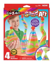 CraZart Non-Toxic Sand Art Bottles DIY Craft Kit - 4 Pc